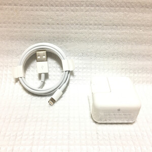 ■ 送料無料 未使用 Apple 純正 10W USB 電源アダプタ + Lightningケーブル A1357 iPhone iPad MacBook iMac iPod AC 充電 付属