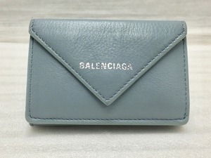 バレンシアガ BALENCIAGA Papier ペーパー ミニウォレット カーフスキン レザー 三つ折り財布 コンパクト 391446