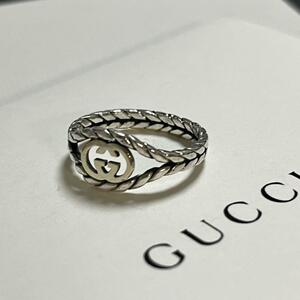 ［希少・美品］グッチ GUCCI　インターロッキング　リング　指輪 ゴールド　ヴィンテージ　750 SILVER 925　ヴィンテージ