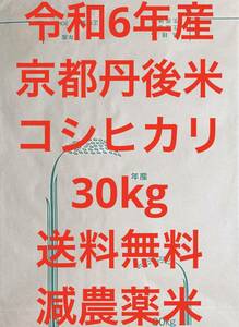 新米 玄米 30kg 令和6年産 京都 丹後 コシヒカリ 送料無料 減農薬米