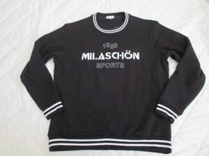 L2351【mila schon sports/ミラショーン】トップス/トレーナー/黒・ブラック系/サイズ50/USED