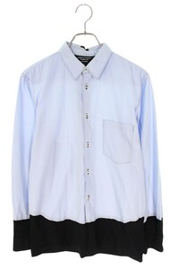 コムデギャルソンオムプリュス COMME des GARCONS HOMME PLUS PQ-B206 EVERGREENサイズ:SS AD2005ドッキングデザイン長袖シャツ 中古 BS99