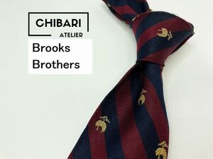 BrooksBrothers　ブルックスブラザーズ　ロゴ＆レジメンタル柄 ネクタイ 3本以上 送料無料 メンズ ネイビー系　1202185