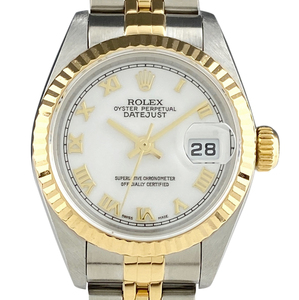 ロレックス ROLEX デイトジャスト 79173 腕時計 SS YG 自動巻き ホワイト レディース 【中古】