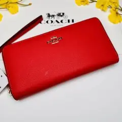 新品Coachレディース長財布ブランドコーチレッド