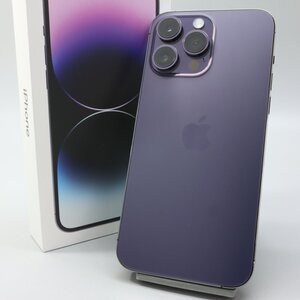 Apple iPhone14 Pro Max 128GB Deep Purple A2893 3L314J/A バッテリ100% ■SIMフリー★Joshin(ジャンク)8572【1円開始・送料無料】