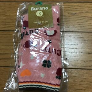 新品未使用　Burano 靴下 19～21cm りんご柄