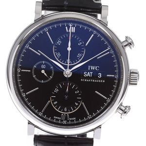 IWC SCHAFFHAUSEN IW391029 ポートフィノ クロノグラフ デイデイト 自動巻き メンズ 良品 保証書付き_826831