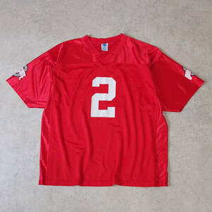 YHwyy/2XLサイズ/NCAA オハイオステート バックアイズ メッシュ ゲームシャツ 赤(レッド)系 USED 古着 スポーツ 大きいサイズ カレッジ系