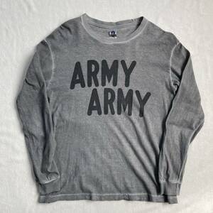 Hollywood Ranch Market ロングTシャツ S 後染めARMY ハリウッドランチマーケット 長袖Tシャツ