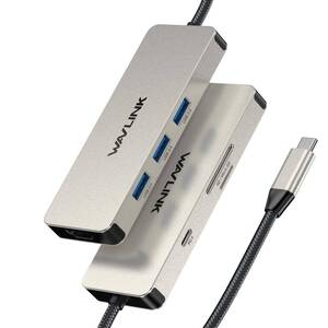 WAVLINK 7-in-1 USB Cドッキングステーション マルチポートアダプタ 4K HDMI出力 100W PD入力 3 x 5Gbps USB3.1 SD/TFカードリーダー USB C