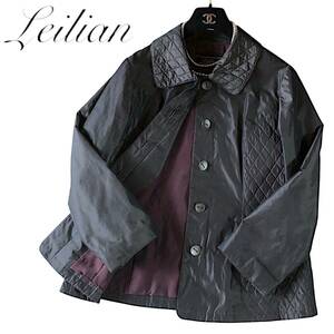 C25◆美品 レリアン Leilian 大きいサイズ 11 L XL 前後 上品 超軽量 キルト キルティング 中綿 ジャケット コート ブルゾン 身幅52cm 秋冬