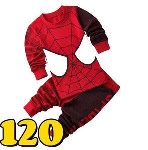 新品 パジャマ スパイダーマン キッズ 上下セット 綿 男の子 赤 120