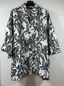 ルイヴィトン マルチボタンホールショートスリーブパジャマシャツ ホワイト×ブラック RM231 XI0 HOS60W サイズ4L