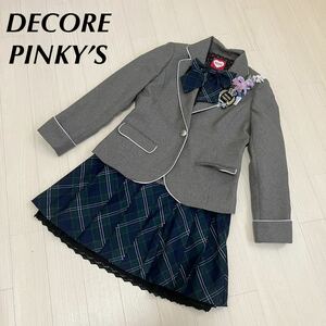 DECORA PINKY’S デコラピンキーズ　フォーマルスーツ 女の子 卒業式 入学式 発表会 卒服　3点セット　サイズ160 リボン