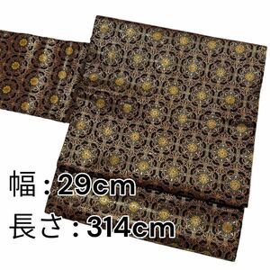 名古屋帯 なごや帯 金色 秀品 全通柄 リサイクル帯 帯 リサイクル着物 きもの 着物 kimono