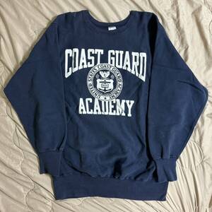 1スタ 激レア 90s USA製 チャンピオン リバースウィーブ 2XL COAST GUARD ACADEMY 軍 Champion スウェット NAVY