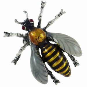 A5068◆ ハチ * エナメルペイント ◆ 虫 * 蜂 * 自然 ◆ ブローチ ◆