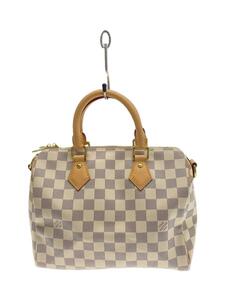 LOUIS VUITTON◆スピーディ・バンドリエール25_ダミエ・アズール_WHT/PVC/WHT