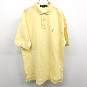 Polo by Ralph Lauren ポロバイラルフローレン M メンズ ポロシャツ ビッグポロ オーバーサイズ 鹿の子 半袖 綿100% クリームイエロー 黄色