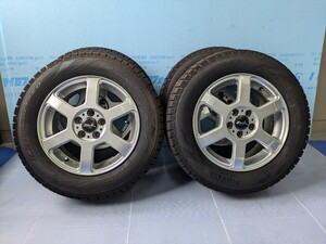 スタッドレス PIRELLI ICE ASIMMETRICO 195/65R15 17年製 ZACK アルミホイール付 15×6J オフセット45 5穴 pcd114.3 室内保管品