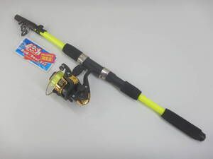 新品★コンパクトロッドセット（糸付きリールとロッドのセット）★送料無料　ロッド：全長1.8ｍ　リール：3号90ｍ付き　