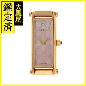 GUCCI グッチ 1500L SS ステンレススチール 金メッキ シェル1Pダイヤ クォーツ 【460】2148103751844