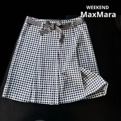 [美品] WEEKEND MaxMara 膝丈スカート リボンベルト付