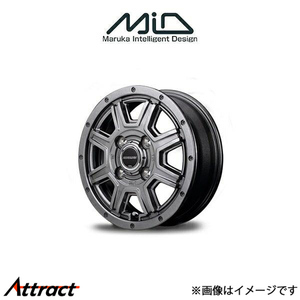 MID ロードマックス マッドライダー アルミホイール 4本 ハイゼット カーゴ 300系(12×4J 4-100 INSET42 メタリックグレー)ROADMAX