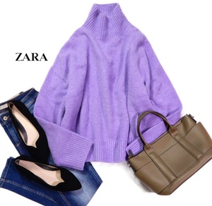 ザラ ZARA 大人可愛い☆ ハイネック タートルネック もっちりふんわり ソフトニット プルオーバー セーター S