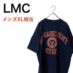 T3195*LMC.*エルエムシー*Tシャツ*デカロゴ*ネイビー*メンズXL相当