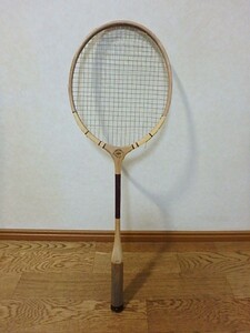 ☆matsushita tennis racket 木製ラケット 昭和レトロ アンティーク 雑貨 当時物 インテリア 置物 オブジェ 一部割れあり ジャンク