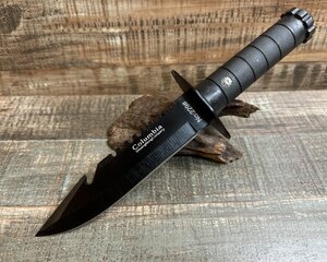 サバイバルナイフ1 黒 全長270mm 刃渡145mm 刃厚2.3mm 重さ200g ナイロンシース 高品質 釣り ブッシュクラフト アウトドア キャンプ 防災