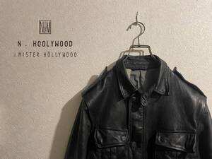 ◯ N.HOOLYWOOD レザー ミリタリー ジャケット / エヌハリウッド ベスト M47 フィールド ラム ブラック 黒 36 Mens #Sirchive