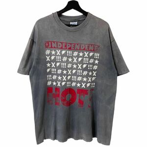 ■激レア■80s 90s USA製 INDEPENDENT SK8 メッセージ アート Tシャツ XL インディペンデント HOT ビンテージ