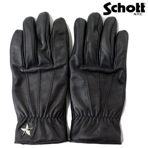 Schott (ショット) 3970029(3169030) ONE STAR GLOVE ワンスター サマー レザーグローブ 010BLACK 日本製 M