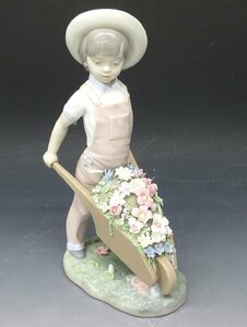 [ZEROnet]★リヤドロ LLADRO フィギュア フィギュリン 花車を押す少年 男の子 置物 陶器人形 インテリア★R66-14