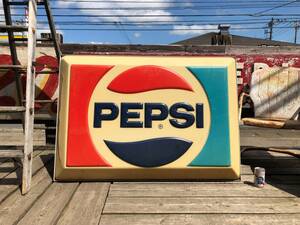 【店舗引き取り限定】大型 133x92㎝ ヴィンテージ USA ペプシ ライトサイン 看板 PEPSI ガレージ ダイナー ストアディスプレイ アメリカン