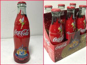 8ozコカコーラボトル 6本 2005年 ロサンゼルス ディズニー ランド パーク 50周年記念 ティンカーベル Tinkerbell Coca-Cola 6-PACK 転売OK!