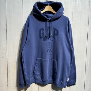 ギャップ×ディズニー GAP×Disney ミッキー プリント フーディ パーカー(XL)ネイビー