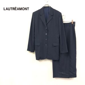 1D2294-J◆LAUTREAMONT ロートレアモン レディーススカートスーツ◆ネイビー サイズM 毛85% ウール混 セットアップ 上下セット ロング