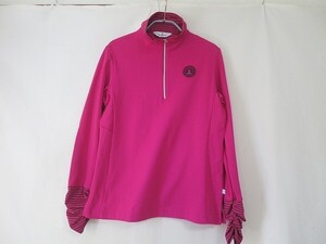 美品マンシングウェア Munsingwear ハーフジップ長袖シャツ SL1249　Mサイズ