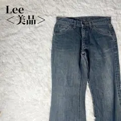 美品　リー　ワイドシルエット　デニムパンツ　革パッチ