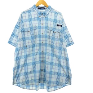 古着 コロンビア Columbia PFG ボタンダウン チェック柄 半袖 フィッシングシャツ メンズXXL ボタンダウン /eaa447516 【SS2409_30%】