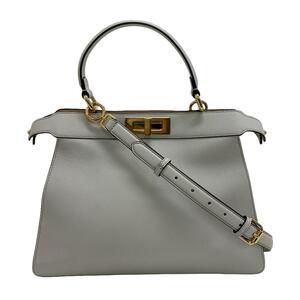 FENDI/フェンディ 8BN321 ピーカブー アイシーユー 2way ショルダー レザー ハンドバッグ グレー レディース ブランド