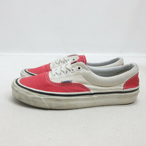 s■【25.5cm】バンズ/VANS キャンバス地 ローカットスニーカー■白 赤/MENS/28【中古】