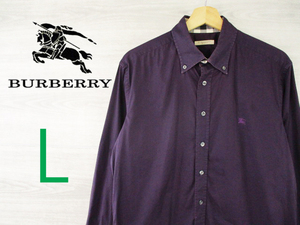 BURBERRY BRIT●バーバリー＜コットン混 ストレッチ 長袖シャツ＞●M107c