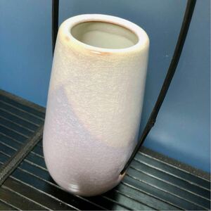 【即決】萩焼 椿秀窯 陶磁器花瓶 花器 インテリア フラワーベース 中古 Ceramic Flower Vase