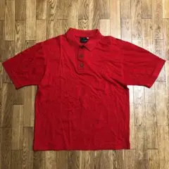 90s イタリア製 TRUSSARDI ポロシャツ 赤 18サイズ 実寸S