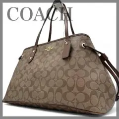 COACH コーチ トートバッグ シグネチャー PVC ブラウン F57842